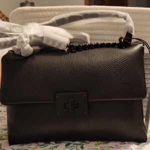 Nicole by Nicole Miller Black Shoulder Bag with Chain Strap